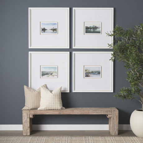 Mercana McArthur Whitewash Reclaimed Wood Bench