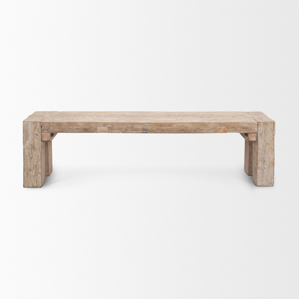 Mercana McArthur Whitewash Reclaimed Wood Bench