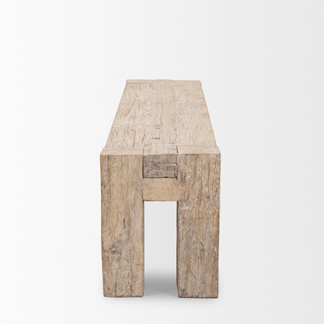 Mercana McArthur Whitewash Reclaimed Wood Bench