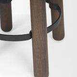 Mercana Weldon Dark Brown Wood w/ Matte Black Metal Counter Stool