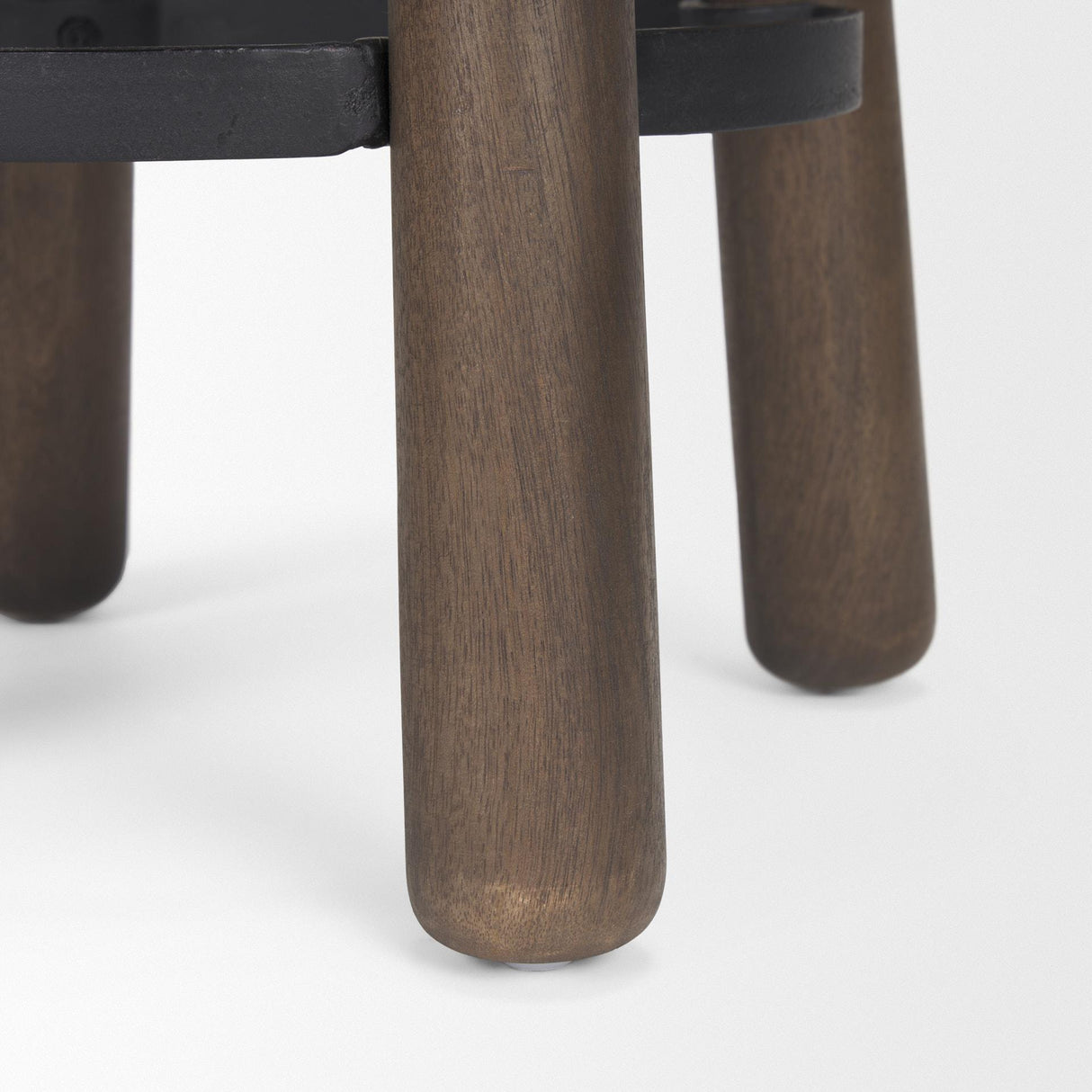 Mercana Weldon Dark Brown Wood w/ Matte Black Metal Counter Stool