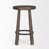 Mercana Weldon Dark Brown Wood w/ Matte Black Metal Counter Stool