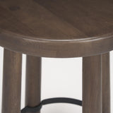 Mercana Weldon Dark Brown Wood w/ Matte Black Metal Counter Stool