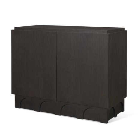 Mercana Wagner Dark Brown Wood w/ Arched Design Accent Cabinet