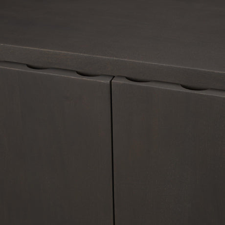 Mercana Wagner Dark Brown Wood w/ Arched Design Accent Cabinet