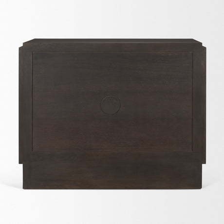 Mercana Wagner Dark Brown Wood w/ Arched Design Accent Cabinet