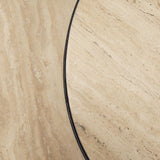 Mercana Wade Travertine Marble w/ Matte Black Metal Coffee Tables