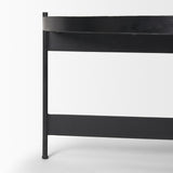 Mercana Wade Travertine Marble w/ Matte Black Metal Coffee Tables