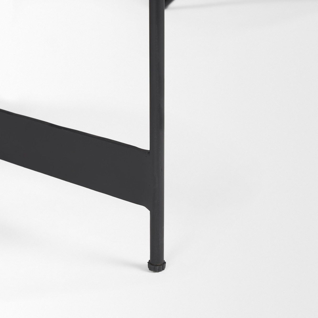 Mercana Wade Travertine Marble w/ Matte Black Metal Coffee Tables