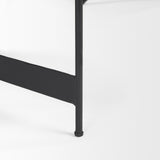 Mercana Wade Travertine Marble w/ Matte Black Metal Coffee Tables