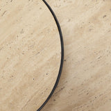 Mercana Wade Travertine Marble w/ Matte Black Metal End Tables