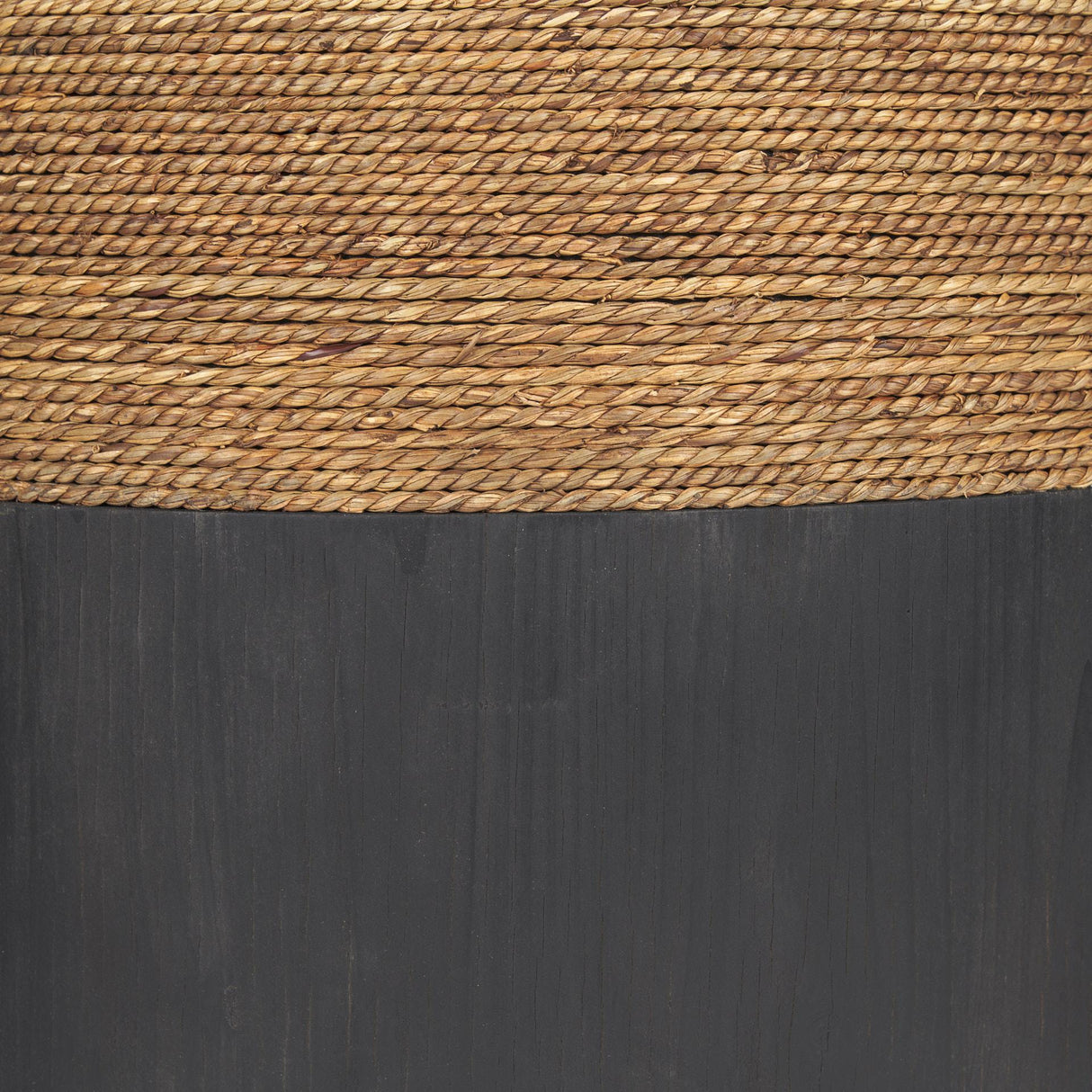 Mercana Wenopa Matte Black Wood w/ Natural Jute Accent Tables