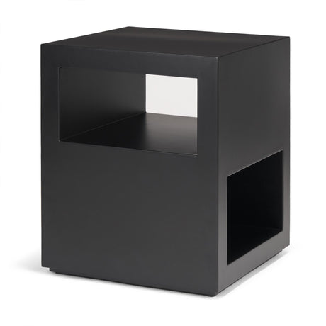 Mercana Vondra Matte Black Metal w/ Open Shelves Side table