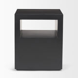 Mercana Vondra Matte Black Metal w/ Open Shelves Side table