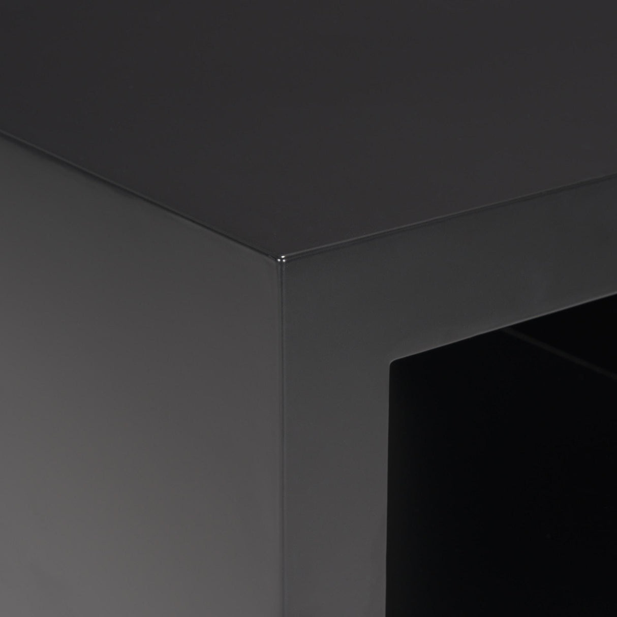 Mercana Vondra Matte Black Metal w/ Open Shelves Side table