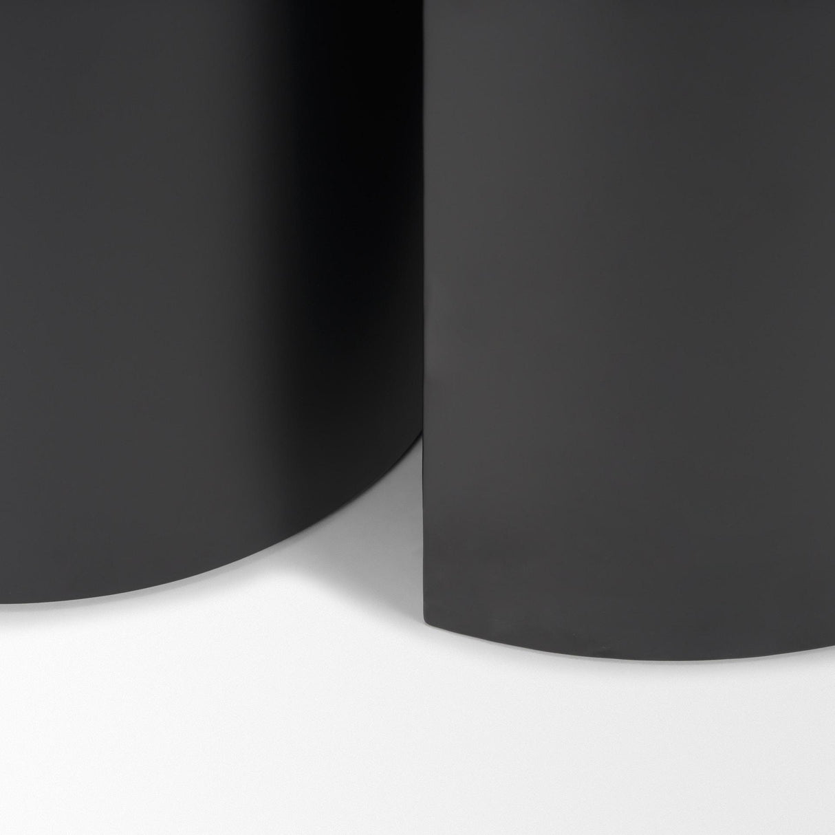 Mercana Varden Matte Black Metal w/ Dark Brown Wood Top Nesting Accent Tables