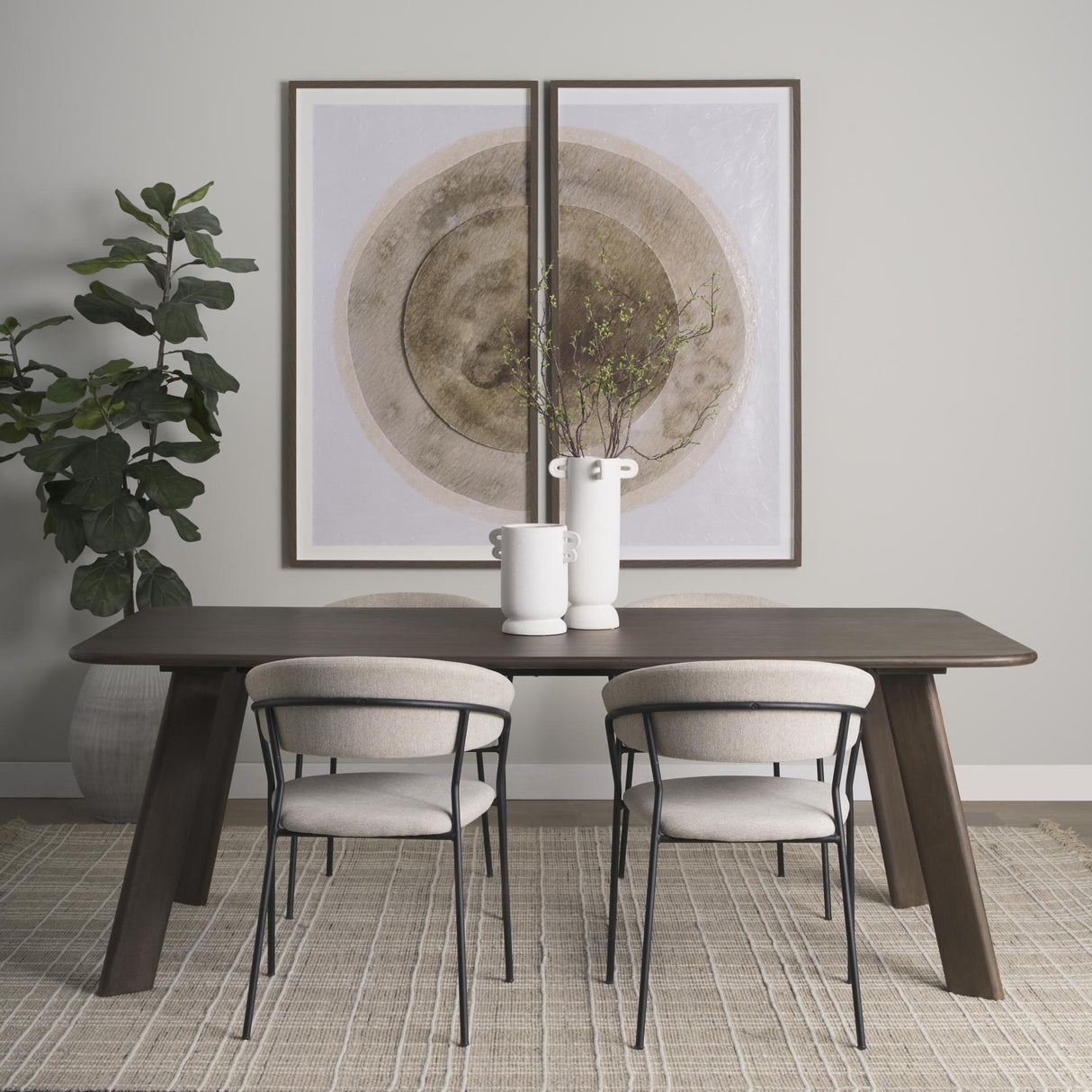 Mercana Welborn 72" Dark Brown Wood Rectangular Dining Table