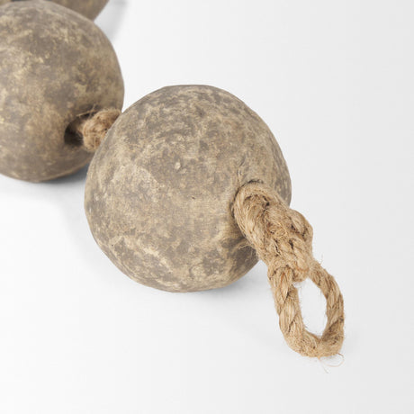 Mercana Varamala Dark Beige Paper Mache Sphere Garland