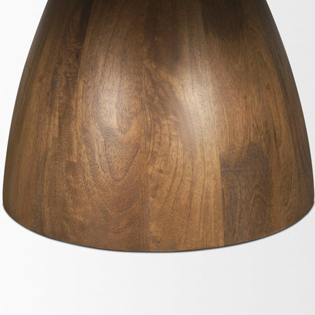 Mercana Allyson Round Brown Pedestal w/ Pink Marble Top Coffee Table