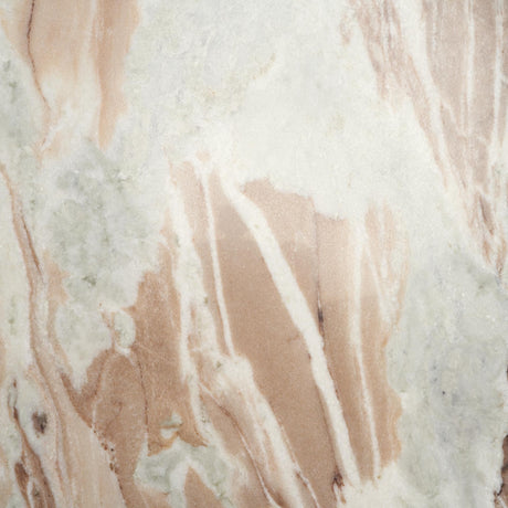 Mercana Allyson Round Brown Pedestal w/ Pink Marble Top Coffee Table