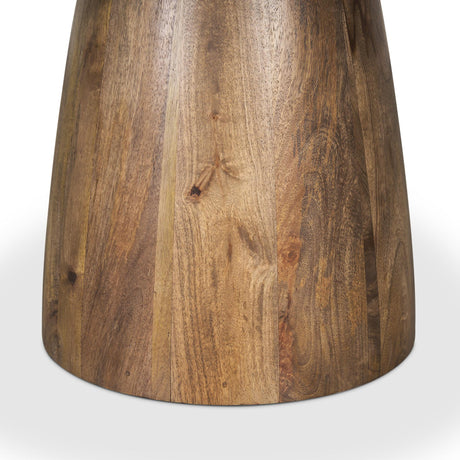 Mercana Allyson 54" Round Brown Pedestal w/ Pink Marble Top Dining Table