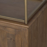 Mercana Baron 4-Door Dark Brown Wood w/ Antique Brass Metal Open Shelving Unit
