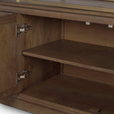 Mercana Baron 4-Door Dark Brown Wood w/ Antique Brass Metal Open Shelving Unit