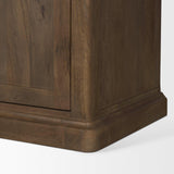Mercana Baron 4-Door Dark Brown Wood w/ Antique Brass Metal Open Shelving Unit