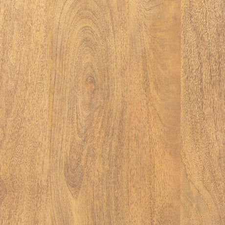 Mercana Braxton Light Brown Wood w/ Antiqued Brass Metal 3 Tiers 2 Door Shelving Unit