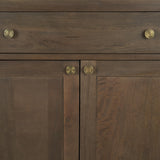 Mercana Baron Dark Brown Solid Wood w/ Antiqued Aged Brass Knobs 3-Drawer 6-Door Sideboard