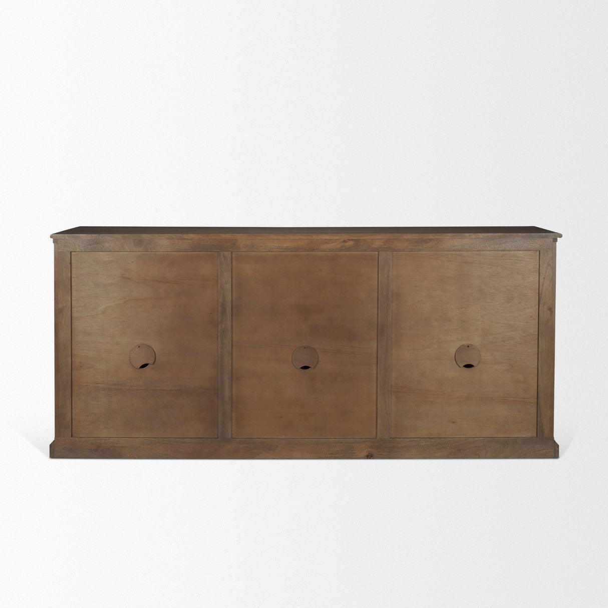 Mercana Baron Dark Brown Solid Wood w/ Antiqued Aged Brass Knobs 3-Drawer 6-Door Sideboard
