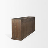 Mercana Baron Dark Brown Solid Wood w/ Antiqued Aged Brass Knobs 3-Drawer 6-Door Sideboard