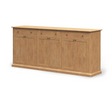 Mercana Braxton Light Brown Solid Wood w/ Antiqued Brass Knobs 3 Drawer 6 Door Sideboard