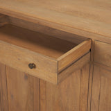 Mercana Baron Light Brown Solid Wood w/ Antiqued Brass Knobs 3-Drawer 6-Door Sideboard