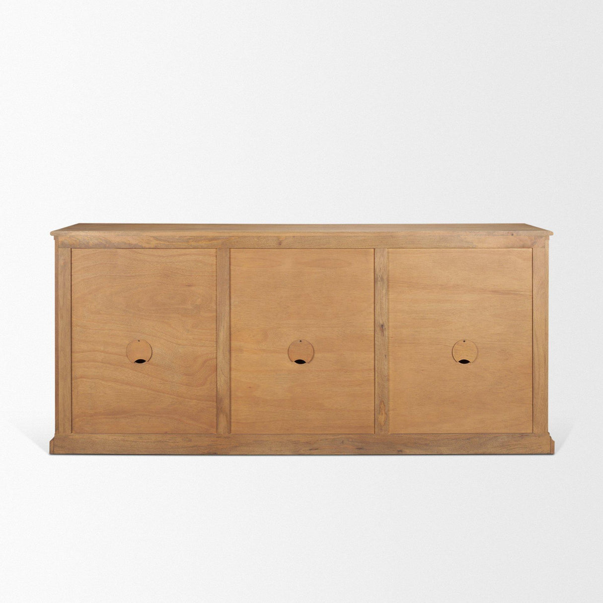 Mercana Baron Light Brown Solid Wood w/ Antiqued Brass Knobs 3-Drawer 6-Door Sideboard