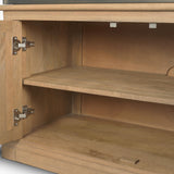 Mercana Baron Light Brown Wood w/ Gunmetal 2-Door Open Shelving Unit