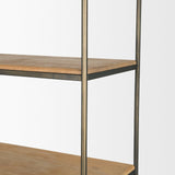 Mercana Baron Light Brown Wood w/ Gunmetal 2-Door Open Shelving Unit
