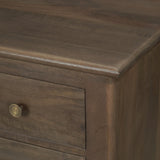Mercana Baron Dark Brown Solid Wood w/ Antique Knobs 2-Door Accent Cabinet