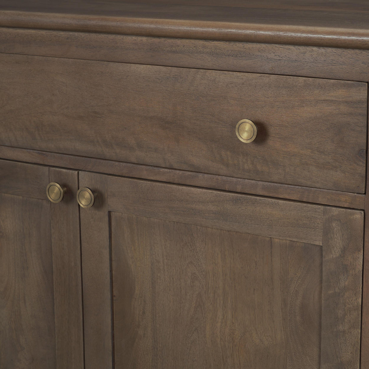 Mercana Baron Dark Brown Solid Wood w/ Antique Knobs 2-Door Accent Cabinet