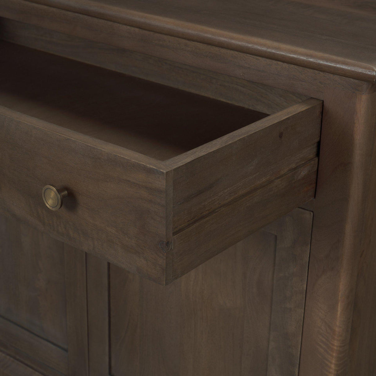 Mercana Baron Dark Brown Solid Wood w/ Antique Knobs 2-Door Accent Cabinet