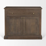 Mercana Baron Dark Brown Solid Wood w/ Antique Knobs 2-Door Accent Cabinet