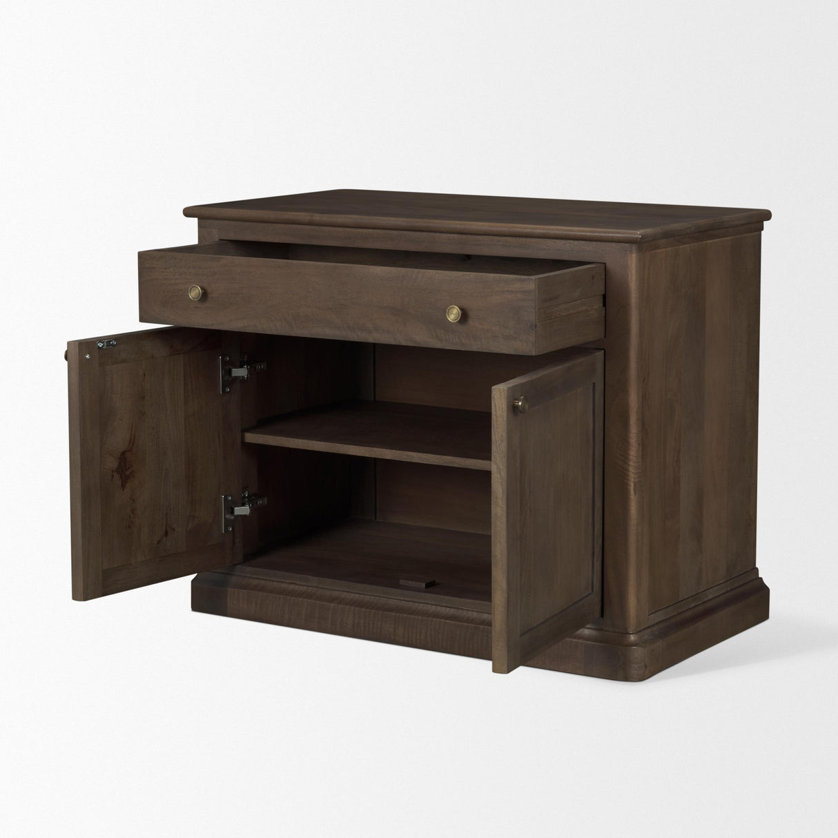 Mercana Baron Dark Brown Solid Wood w/ Antique Knobs 2-Door Accent Cabinet