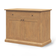 Mercana Braxton Light Brown Solid Wood w/ Gunmetal Knobs Accent Cabinet 1 Drawer 2 Doors