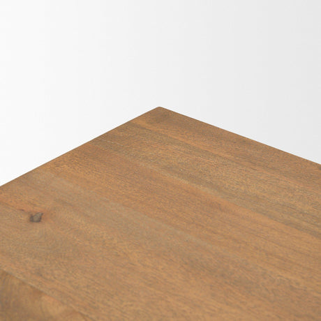 Mercana Braxton Light Brown Solid Wood w/ Gunmetal Knobs Accent Cabinet 1 Drawer 2 Doors