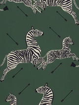 Scalamandre Zebras | Wallpaper | Trimmed Serengeti Green Wallpaper