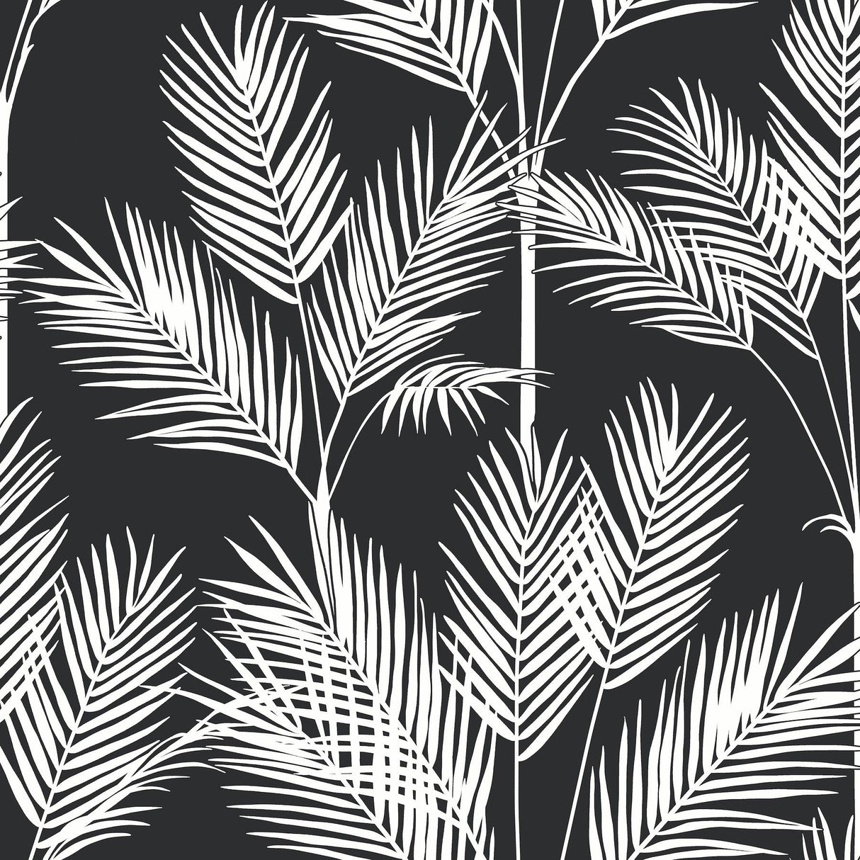 York Wallcoverings King Palm Silhouette Blue Wallpaper