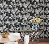 York Wallcoverings King Palm Silhouette Blue Wallpaper