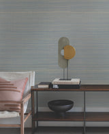 Ronald Redding Designs Abaca Weave Blue Wallpaper