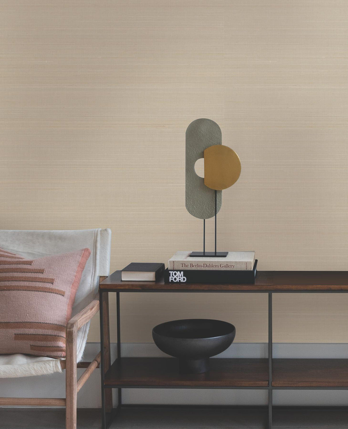 Ronald Redding Designs Abaca Weave Beige Wallpaper