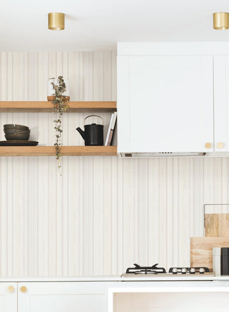 York Wallcoverings Striped Sunset Beige Wallpaper